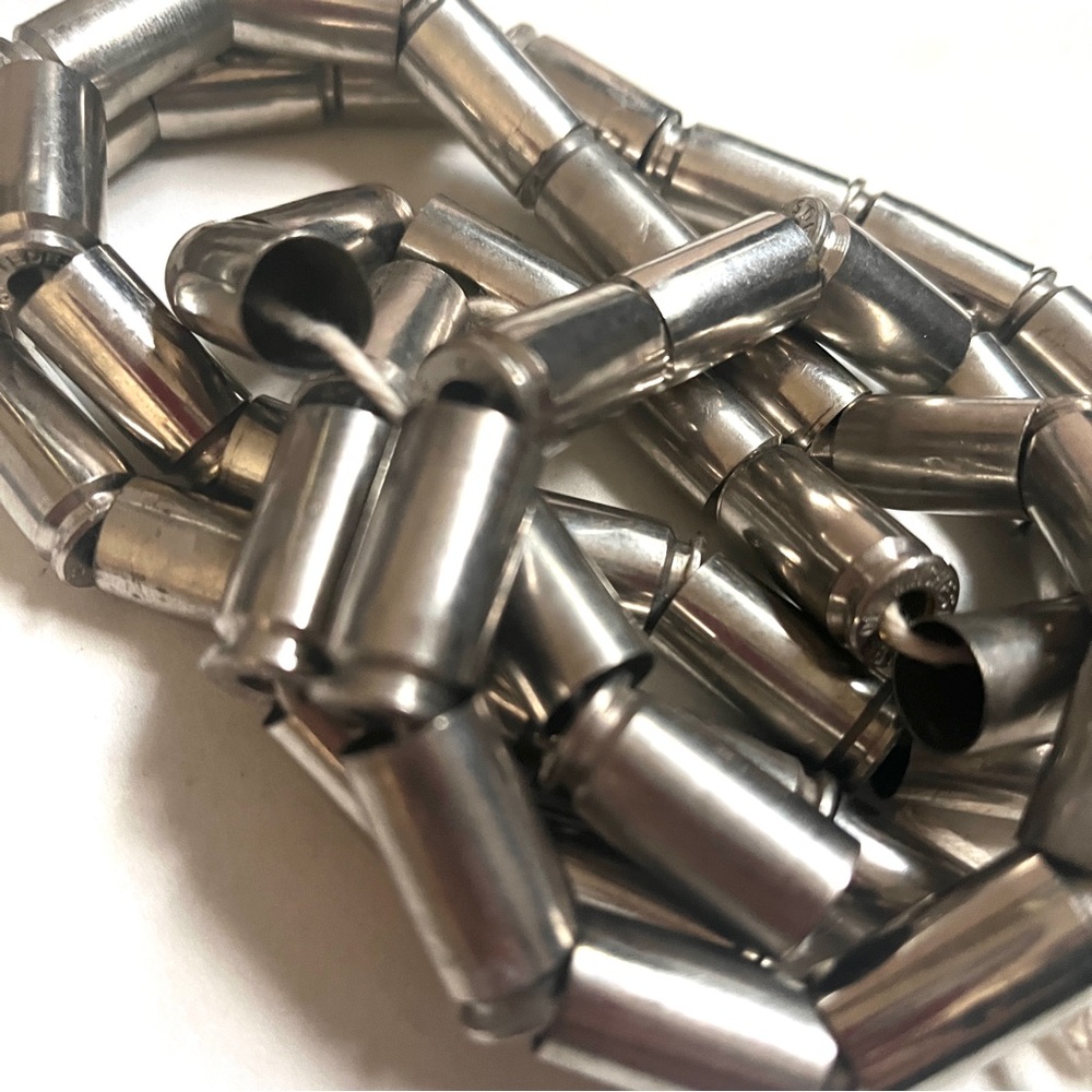 Nickle plated Brass Tube/Beads- Silver color- shiny- 50 pieces- art supply